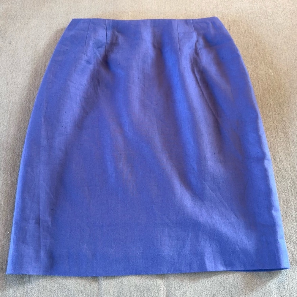 Vintage Valerie Stevens Linen Dark Periwinkle Skirt